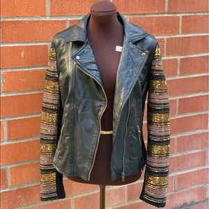 Faux Leather Sparkly Jacket